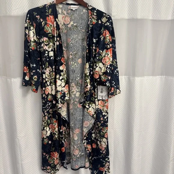 Lularoe Shirley Cardigan Duster Large NWT Floral Print LR224 - Picture 1 of 6
